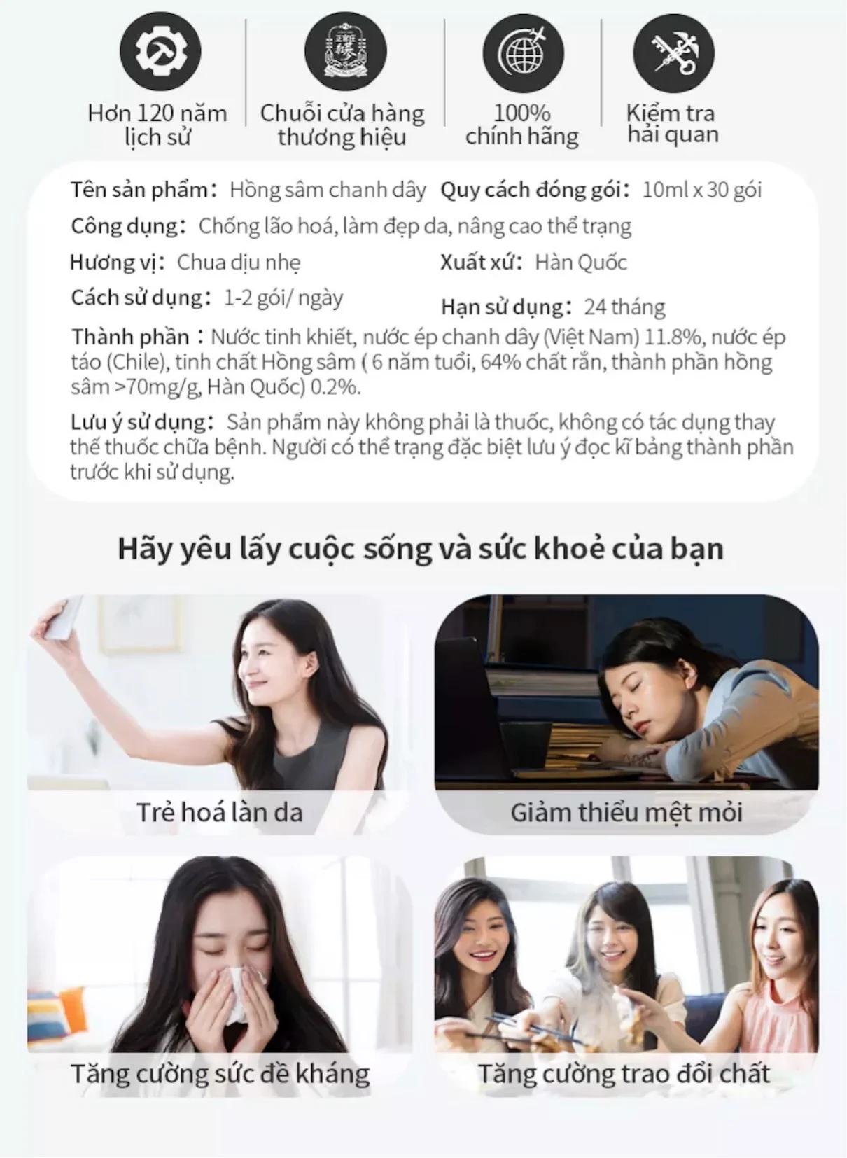 Mô tả Nước Hồng Sâm Goodbase Chanh Dây KGC Cheong Kwan Jang 2