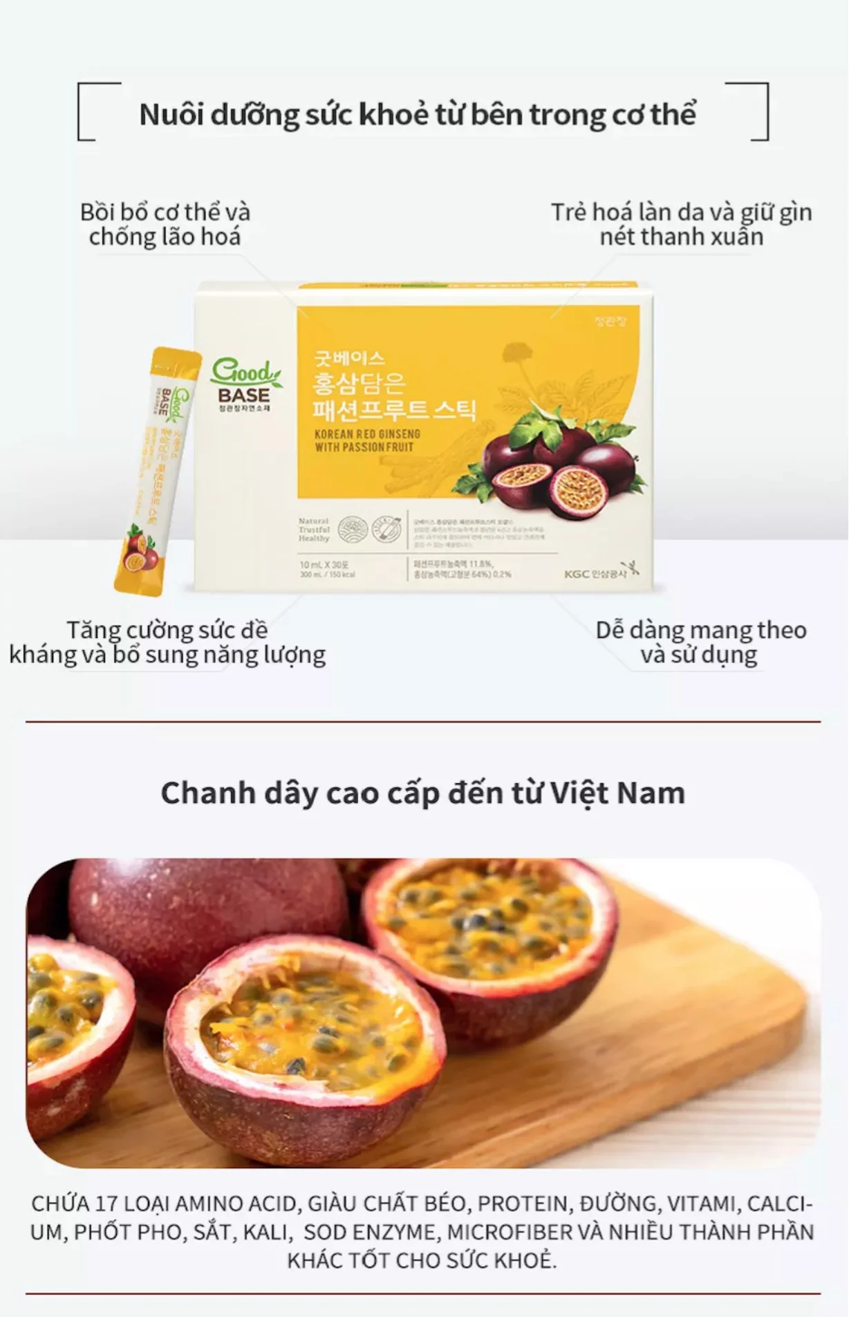 Mô tả Nước Hồng Sâm Goodbase Chanh Dây KGC Cheong Kwan Jang 3