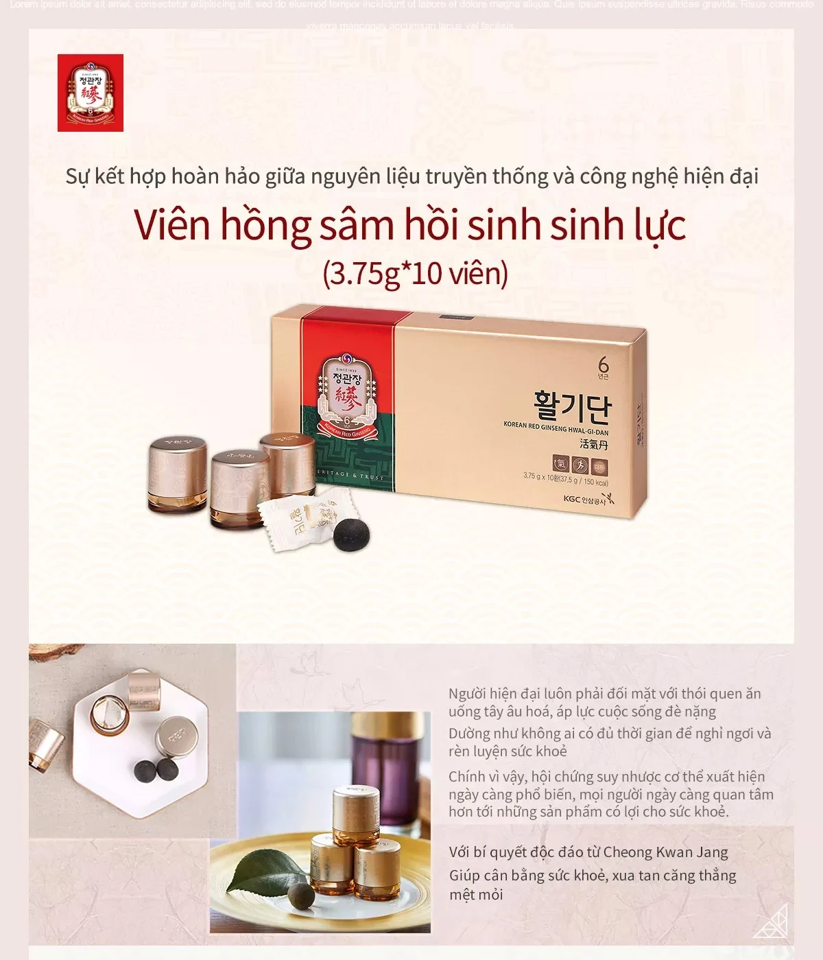 Viên Uống Hồng Sâm KGC Cheong Kwan Jang Vital Pills (Hwal Gi Dan)